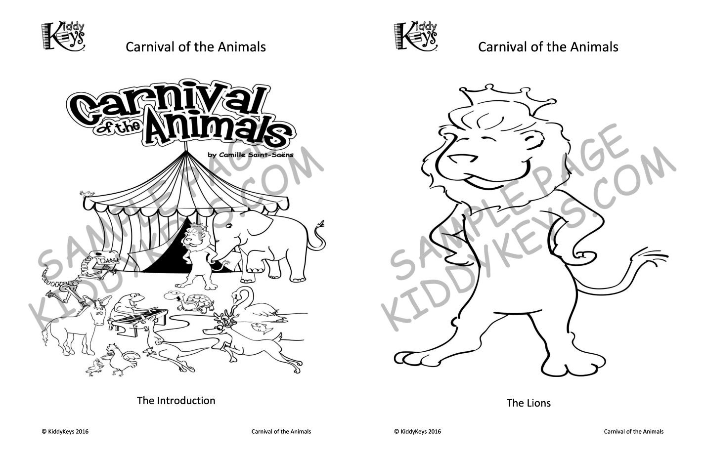 Saint Saens Carnival Of The Animals Page Coloring Pages